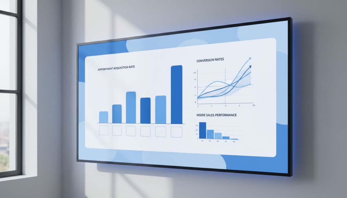 インサイドセールスのアポ獲得率を示すグラフと分析データ