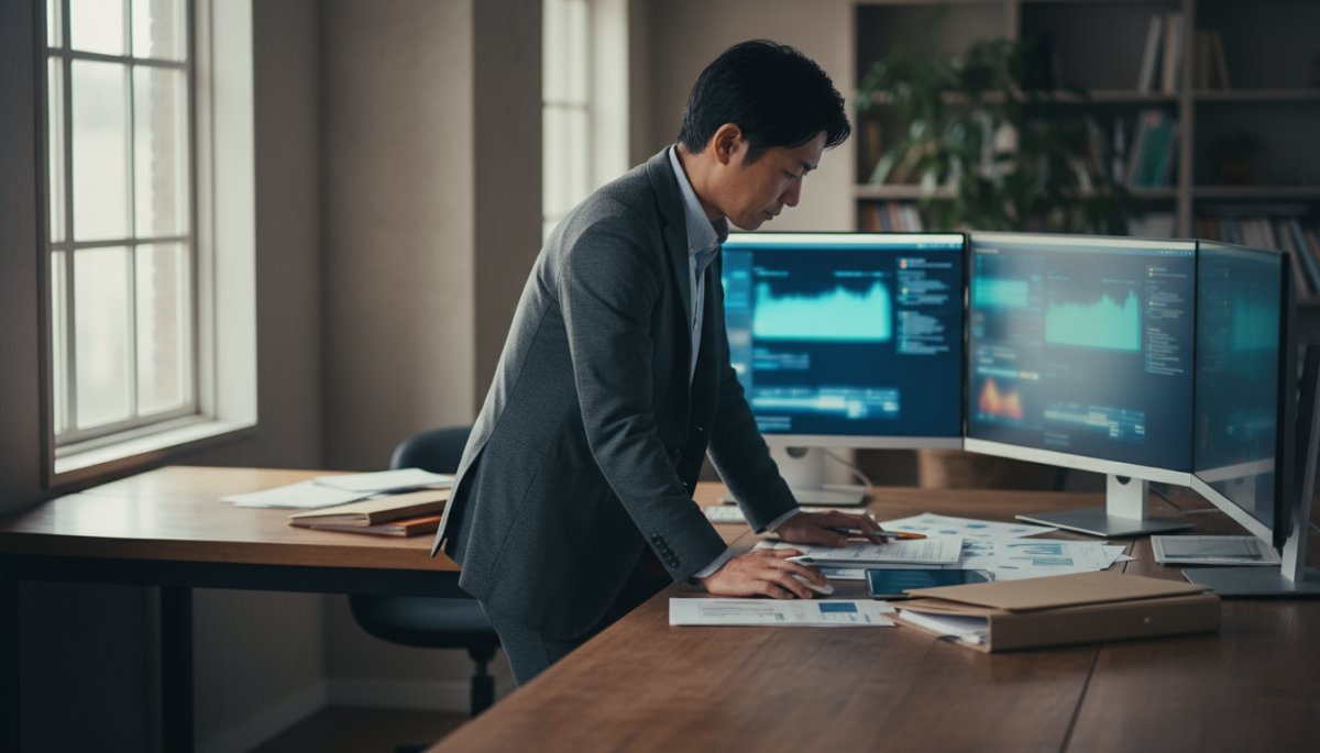 ターゲットリスト分析を行うインサイドセールス担当者