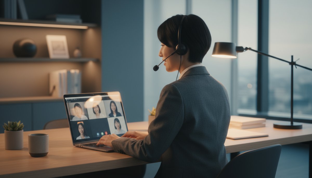 インサイドセールスでスキルを活用してオンライン商談を行うイメージ