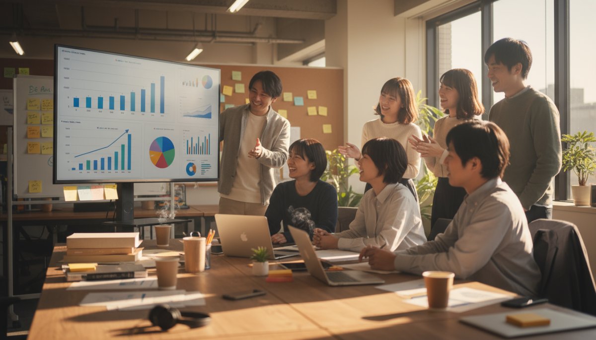 SFA運用成功事例を共有するチーム