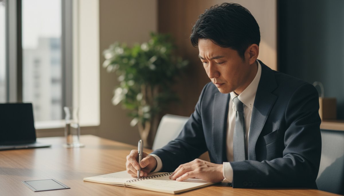 顧客ニーズ把握のために商談プロセスを検討する様子