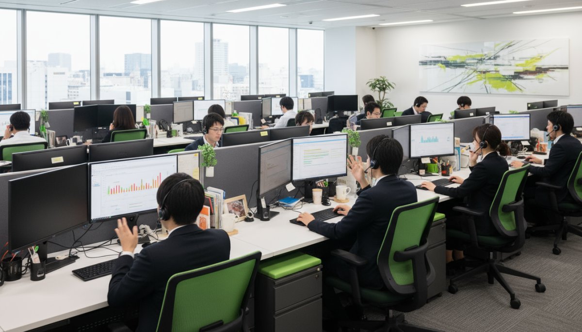 テレフォンアポインターがいるオフィスの風景