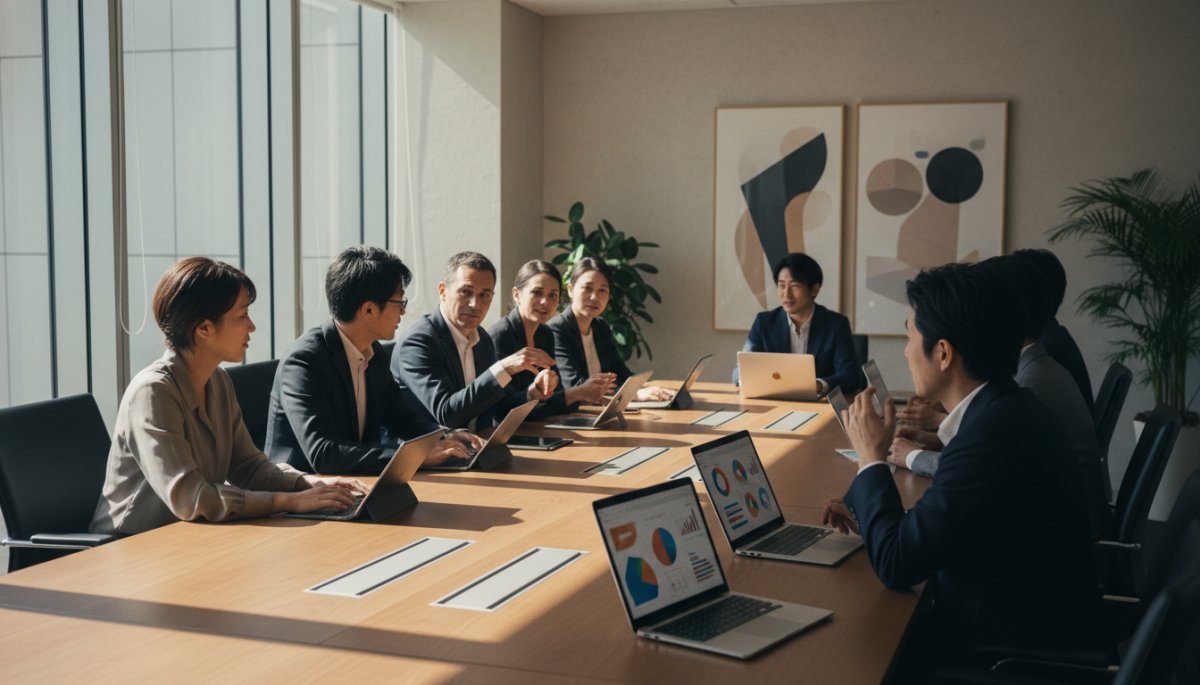 インサイドセールス外注のメリットについて協議するイメージ