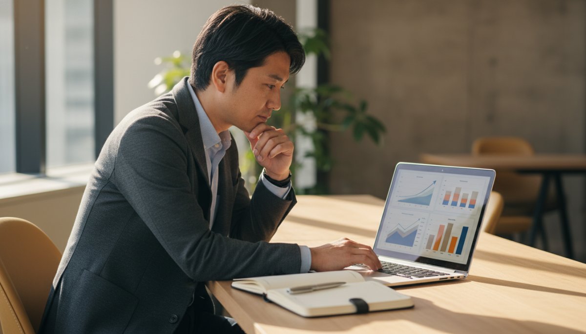 インサイドセールスのアポ獲得率の分析をしている様子