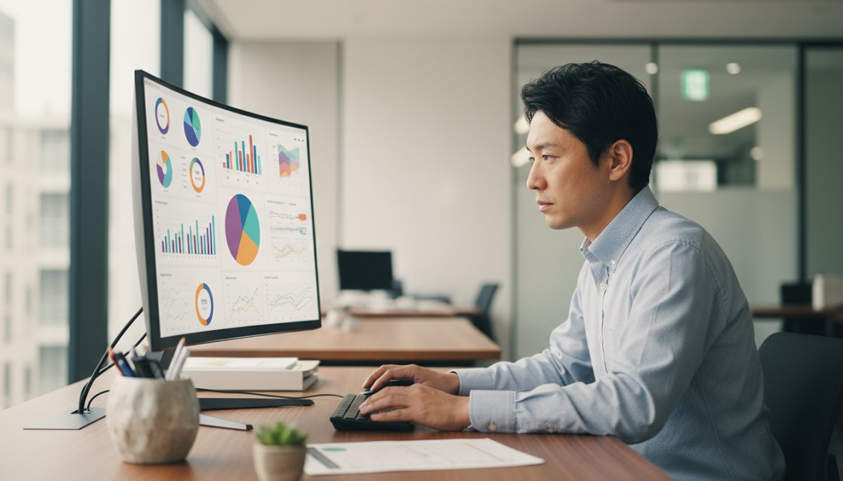 営業KPIダッシュボードを確認するインサイドセールス担当者