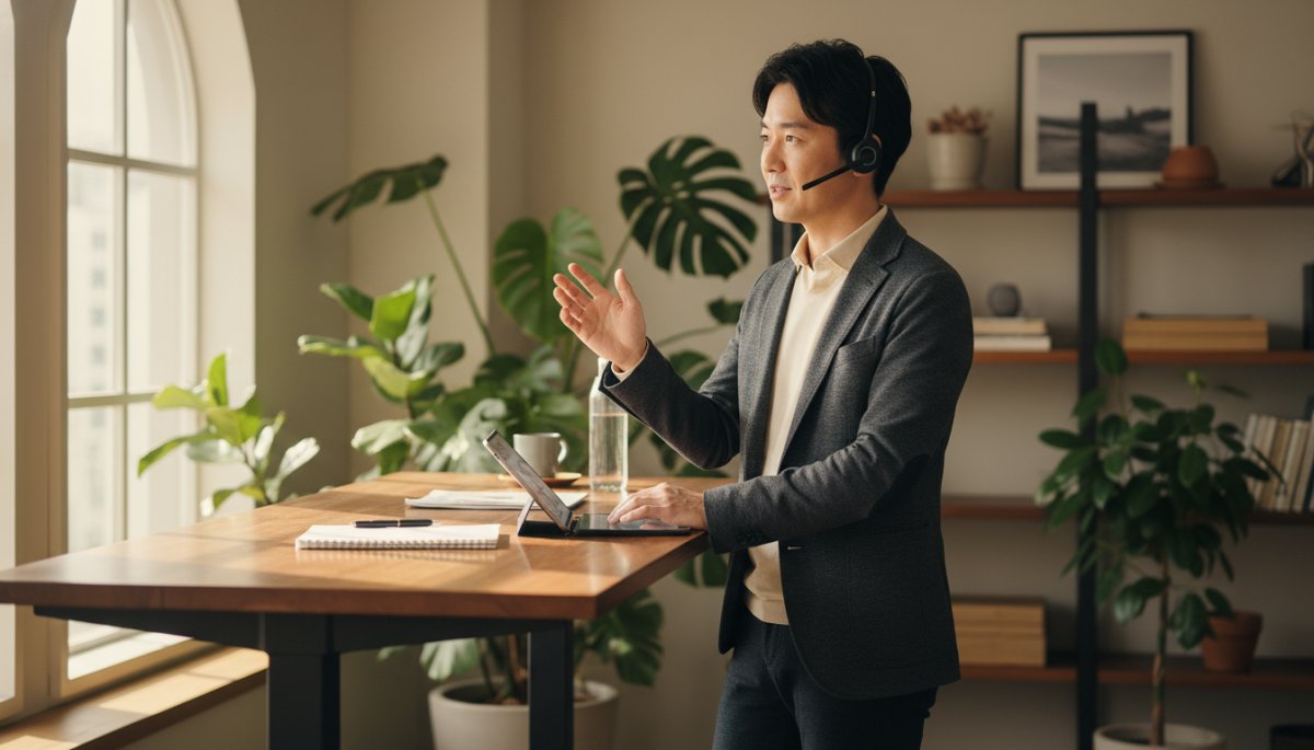 顧客との電話対応中のインサイドセールス担当者