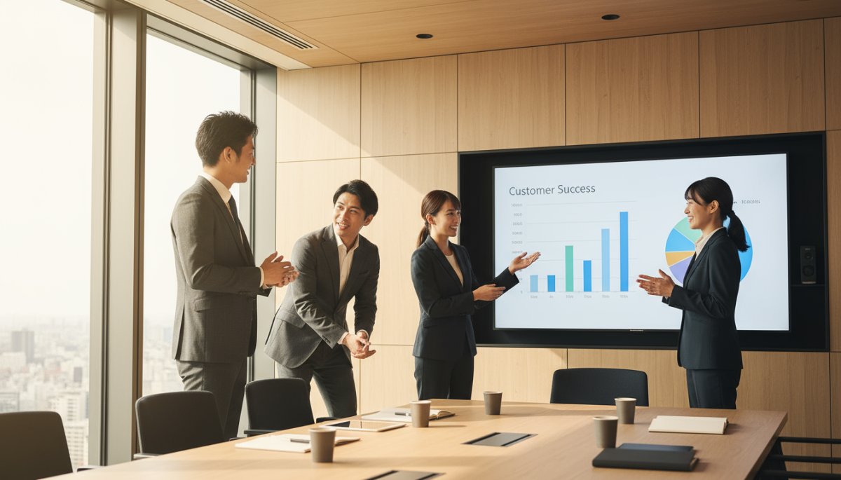 カスタマーナーチャリングについて情報共有をするスタッフの様子