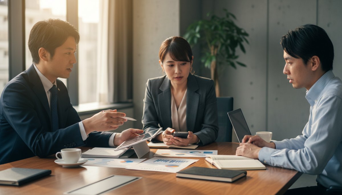 営業活動における商談化率の重要性について話すビジネスシーン