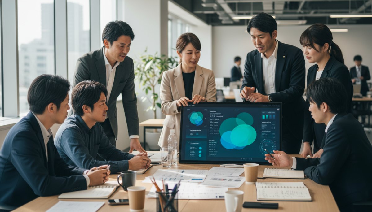 SFA運用の打ち合わせをする様子