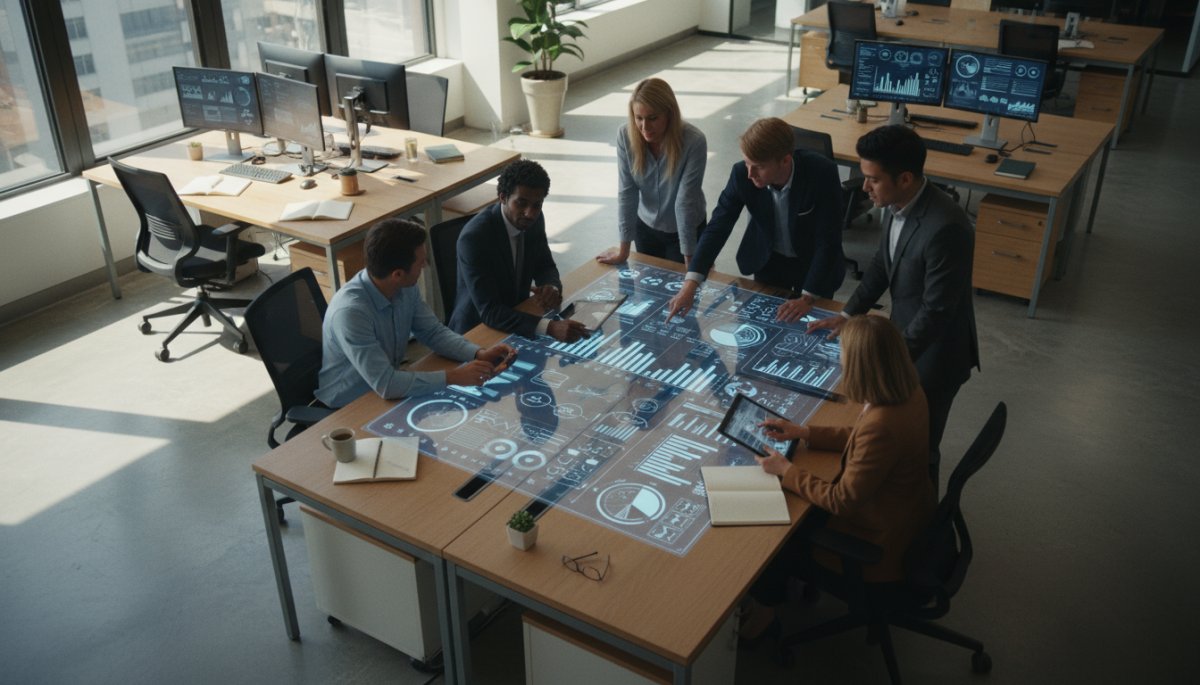 顧客関係構築についてミーティングを行う営業チームのイメージ