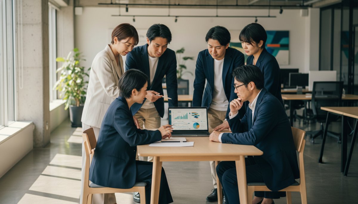 CRM導入について打ち合わせをする様子