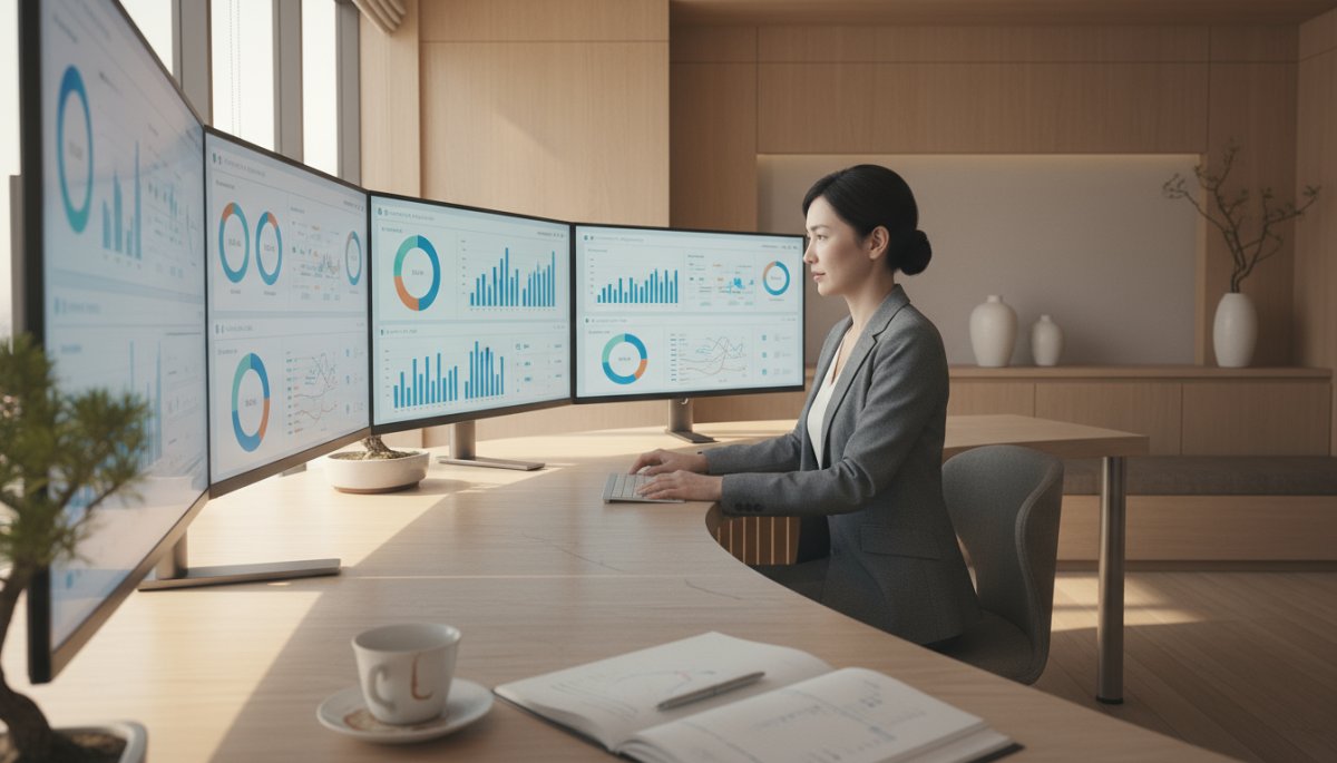 データ移行作業を行うビジネスパーソンのイメージ