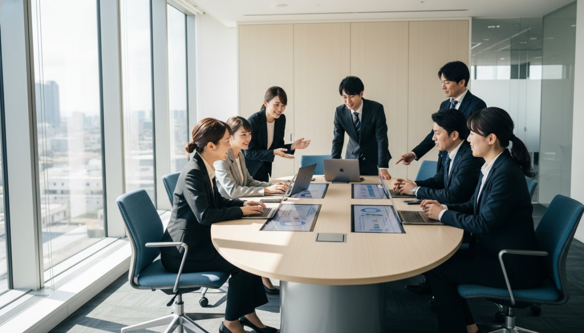 インサイドセールス代行について協議している風景