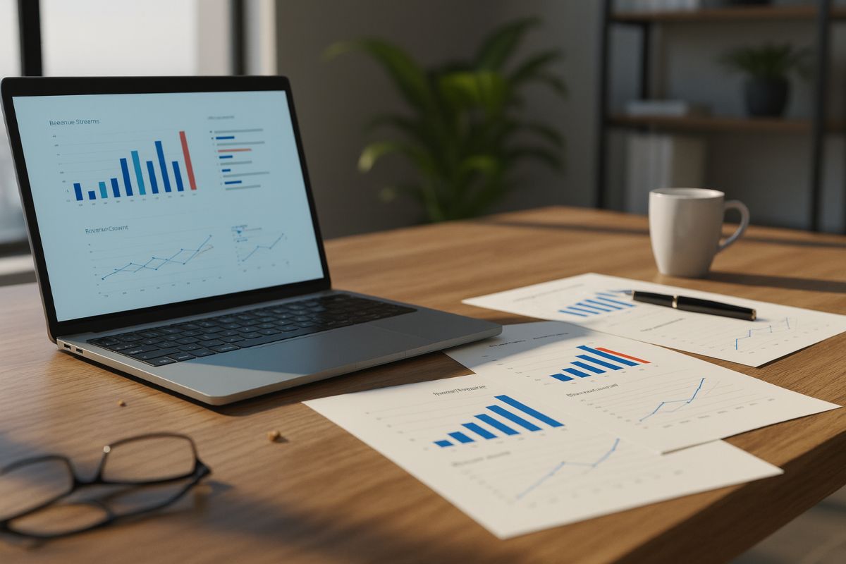 営業戦略を立てるためのデータ分析画面とノート